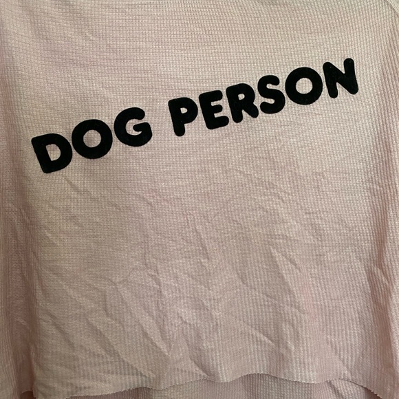 WILDFOX waffle knit pink “Dog Person” long sleeve - Picture 3 of 6